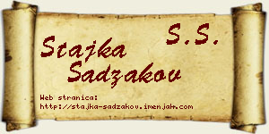Stajka Sadžakov vizit kartica